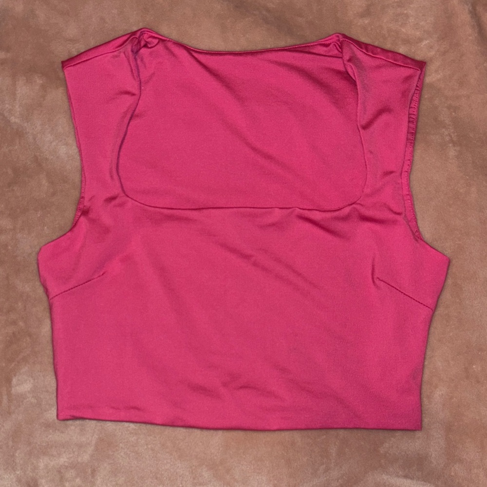 Pink Sleeveless Crop Top